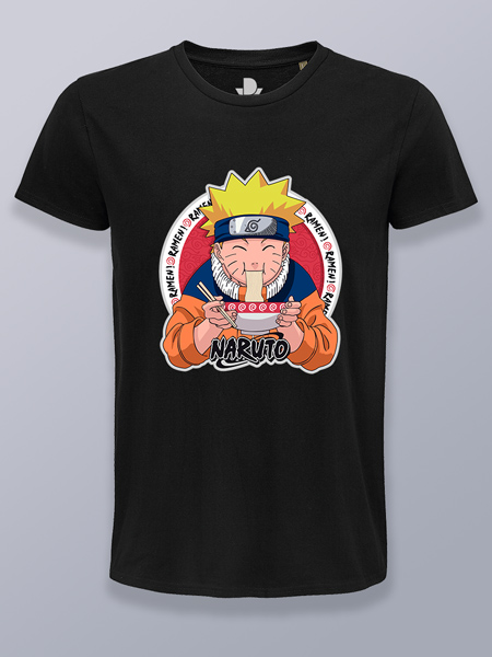 Camiseta hombre Naruto comiendo ramen