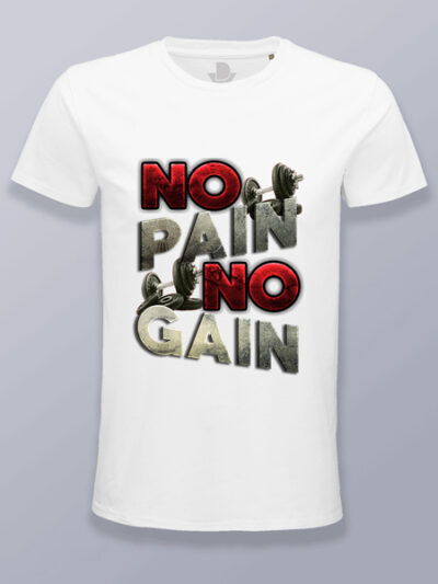 Camiseta hombre No Pain No Gain metálico