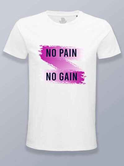 Camiseta hombre No Pain No Gain tira rosa