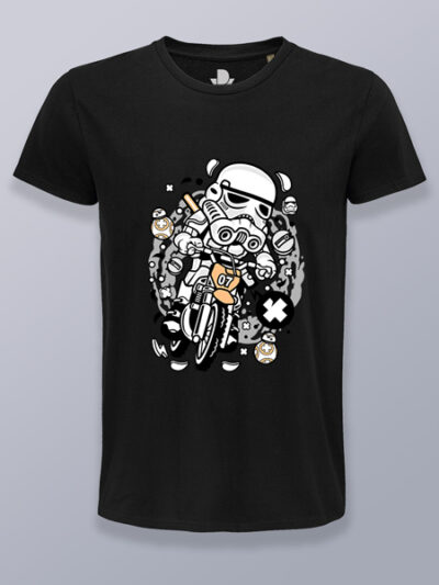 Camiseta hombre Stormtrooper cabezón en moto