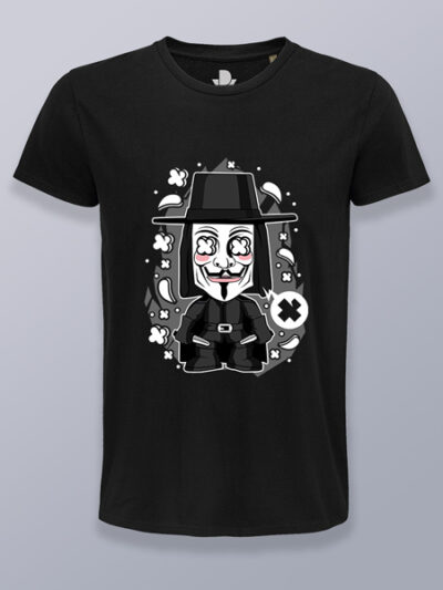 Camiseta hombre V de vendetta cabezón