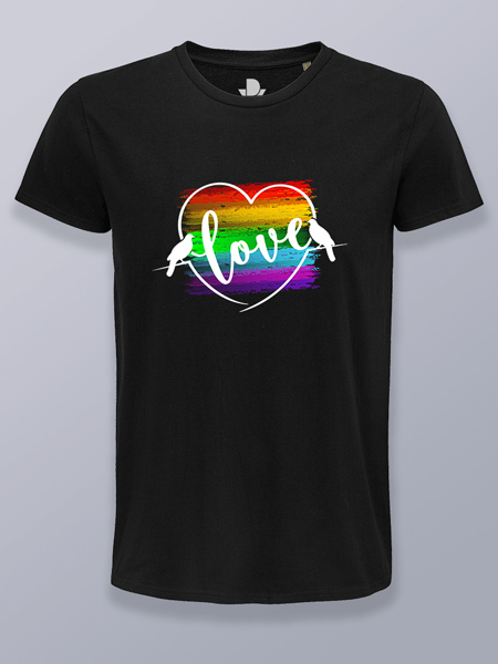 Camiseta hombre amor arcoíris (color blanco)