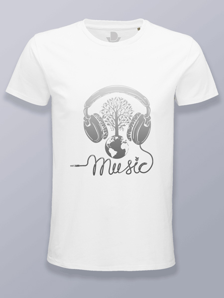 Camiseta hombre árbol musical