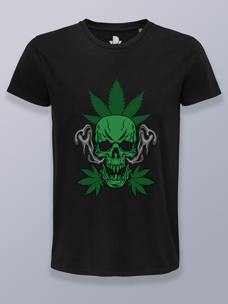 Camiseta hombre calavera con humo