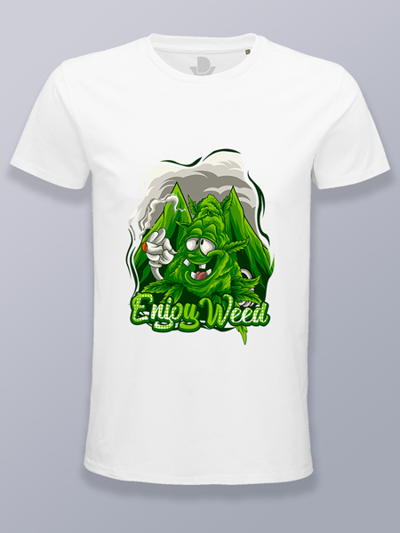 Camiseta hombre cogollo fumando marihuana