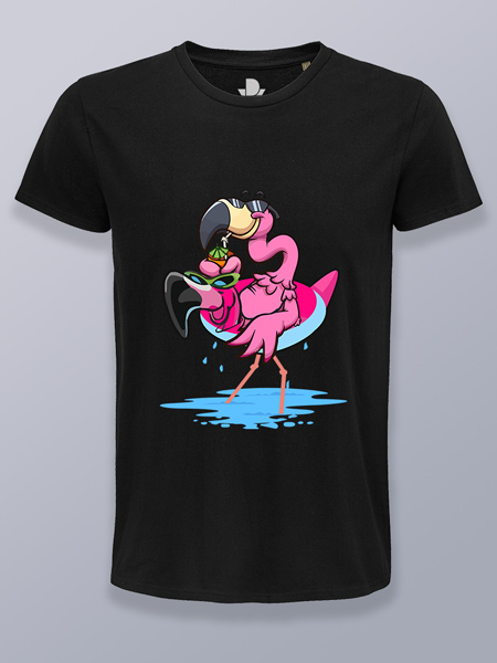 Camiseta hombre flamencos mojados