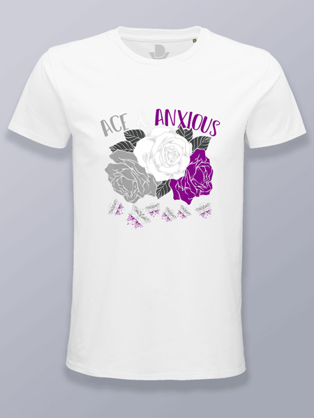 Camiseta hombre flores orgullo asexual