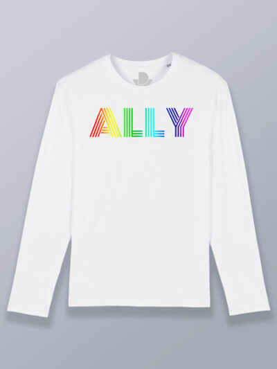 Camiseta hombre manga larga ALLY defensor LGBT