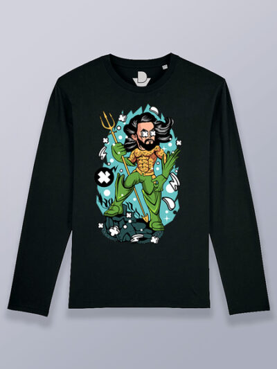 Camiseta hombre manga larga Aquaman posando