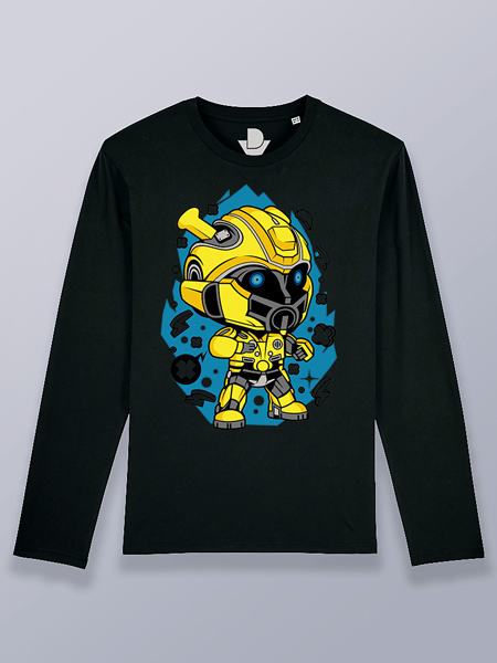 Camiseta hombre manga larga Bumblebee cabezón