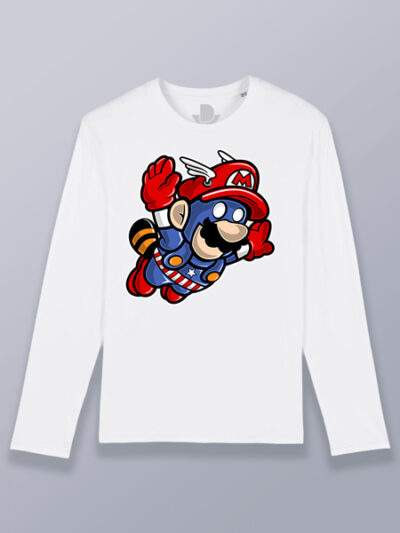 Camiseta hombre manga larga Capitán Bros mapache