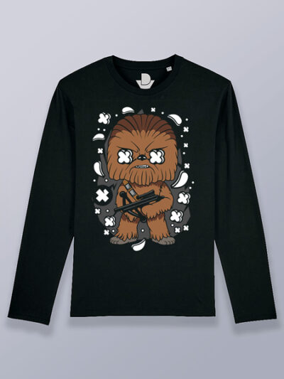 Camiseta hombre manga larga Chewbacca cabezón