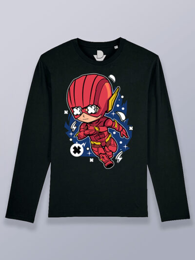 Camiseta hombre manga larga Flash cabezón
