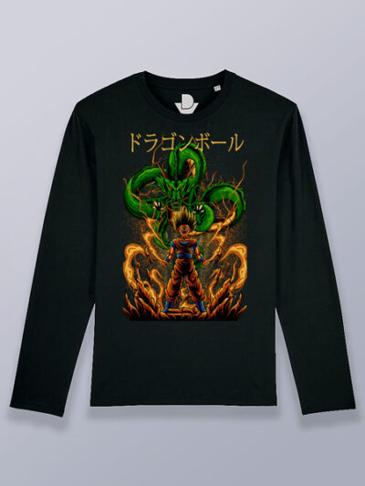 Camiseta hombre manga larga Gohan y dragon Dragon ball