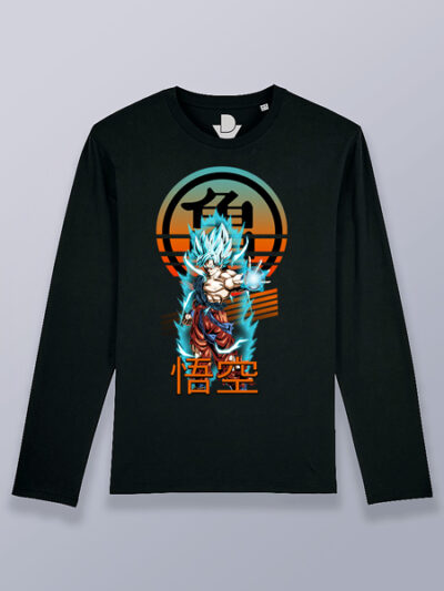 Camiseta hombre manga larga Goku super saiyajin azul Dragon ball