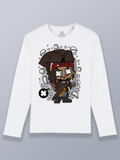 Camiseta hombre manga larga Jack Sparrow cabezón