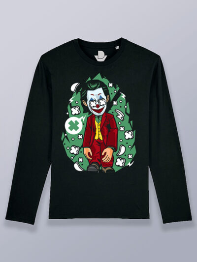 Camiseta hombre manga larga Joker cabezón