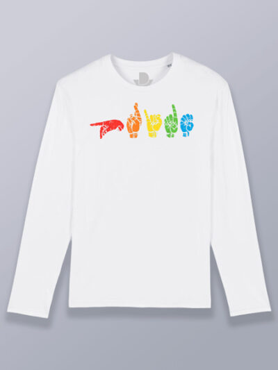 Camiseta hombre manga larga Lenguaje de signos LGTBIQ