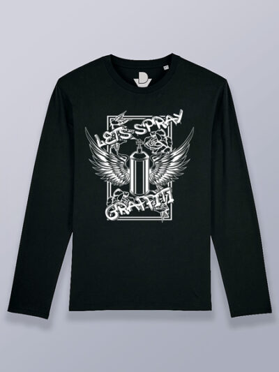 Camiseta hombre manga larga Let's spray (color blanco)