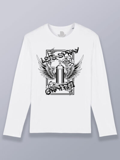 Camiseta hombre manga larga Let's spray (color negro)