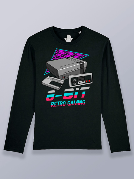 Camiseta hombre manga larga NES 8 bits