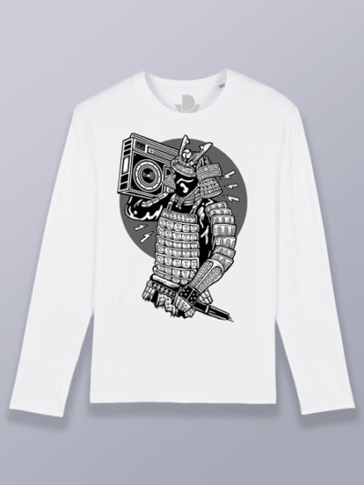 Camiseta hombre manga larga samurai con radiocasete