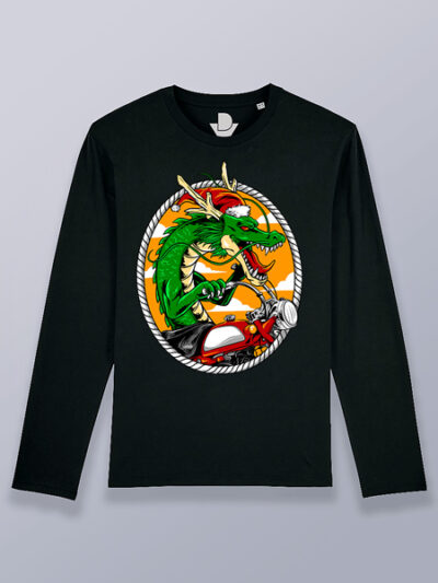 Camiseta hombre manga larga Shen Long en moto Dragon ball