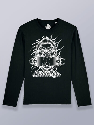 Camiseta hombre manga larga SkateRila (color blanco)