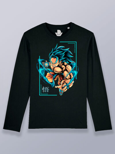 Camiseta hombre manga larga Super saiyan dios Dragon ball