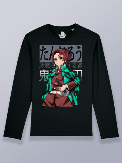 Camiseta hombre manga larga Tanjiro con katana Demon slayer