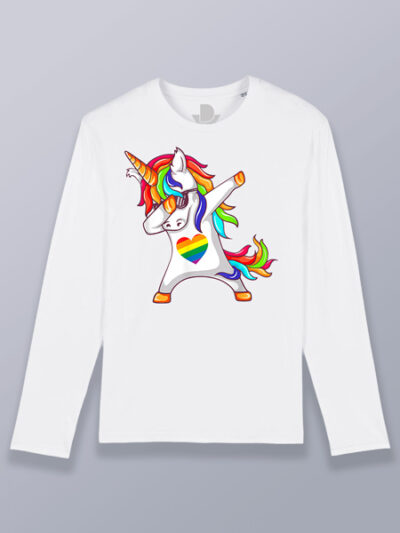 Camiseta hombre manga larga Unicornio LGTBIQ+