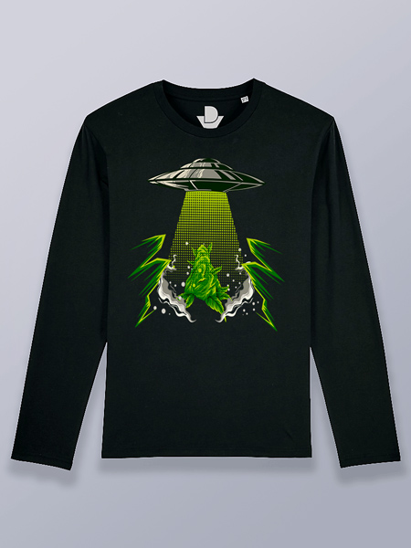 Camiseta hombre manga larga abduccion de cogollo