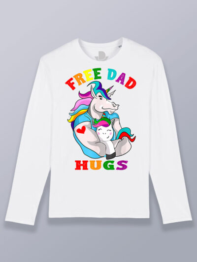 Camiseta hombre manga larga abrazo de papá LGTBIQ