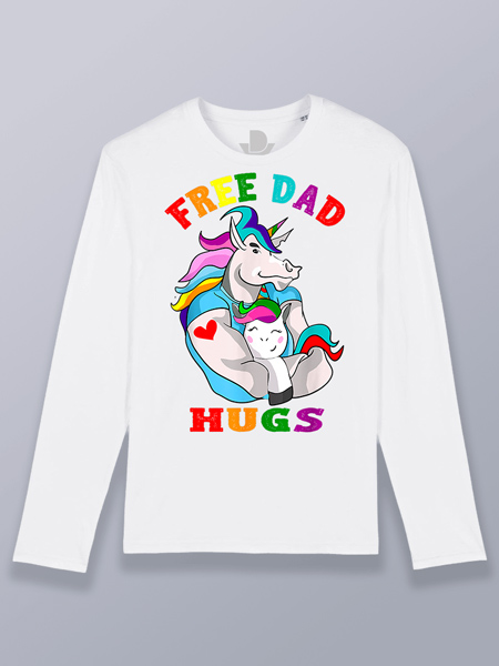 Camiseta hombre manga larga abrazo de papá LGTBIQ