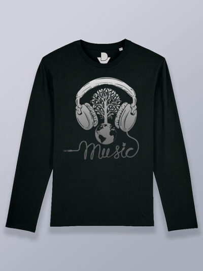 Camiseta hombre manga larga árbol musical