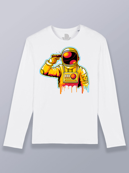 Camiseta hombre manga larga astronauta suicida