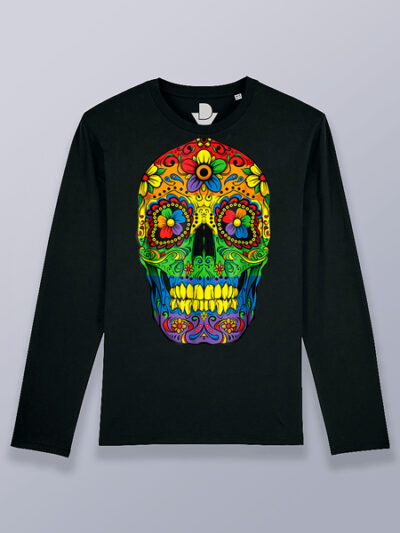 Camiseta hombre manga larga calavera LGTBIQ