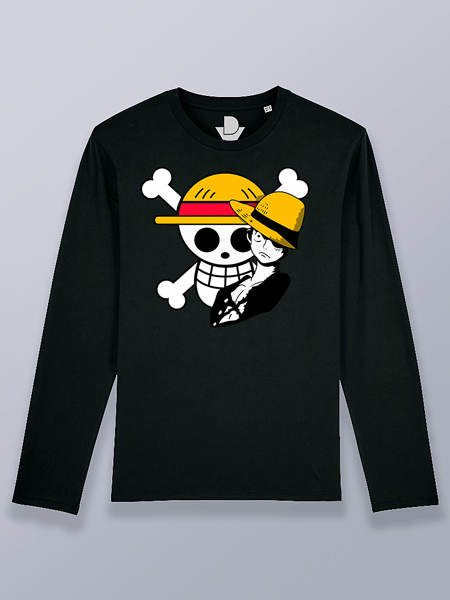 Camiseta hombre manga larga calavera One piece