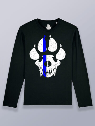 Camiseta hombre manga larga calavera huella animal