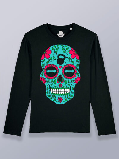 Camiseta hombre manga larga calavera mejicana de GYM