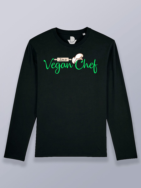 Camiseta hombre manga larga chef vegano