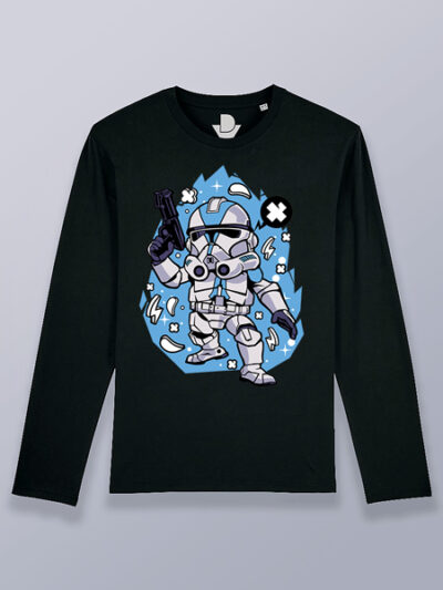Camiseta hombre manga larga clone trooper cabezón
