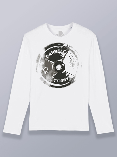 Camiseta hombre manga larga disco de 45 libras