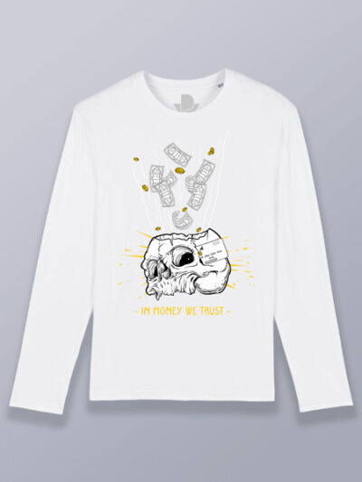 Camiseta hombre manga larga el dinero en el que creemos