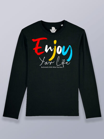 Camiseta hombre manga larga enjoy (color blanco)