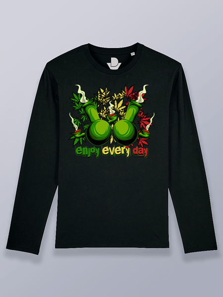 Camiseta hombre manga larga enjoy weed every day