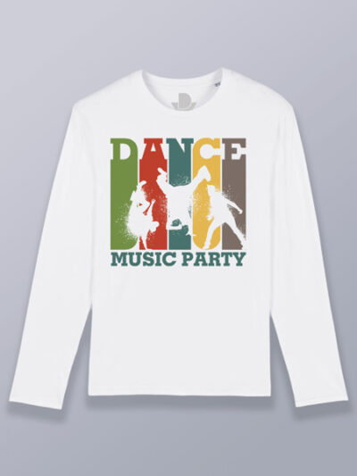 Camiseta hombre manga larga fiesta baile musical