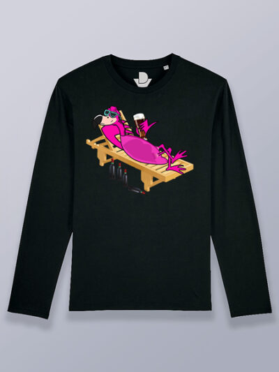 Camiseta hombre manga larga flamenco en vacaciones