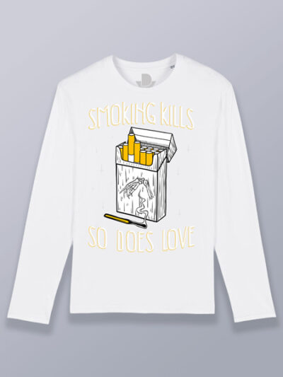 Camiseta hombre manga larga fumar mata como el amor