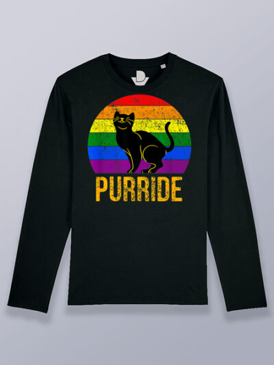 Camiseta hombre manga larga gato purride